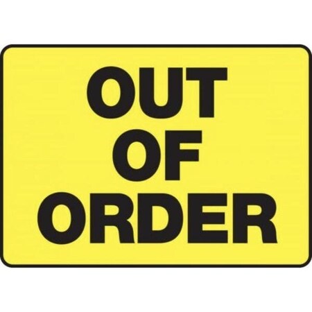 Accuform SAFETY SIGN  OUT OF ORDER 7 in  X 10 in MEQM533XT